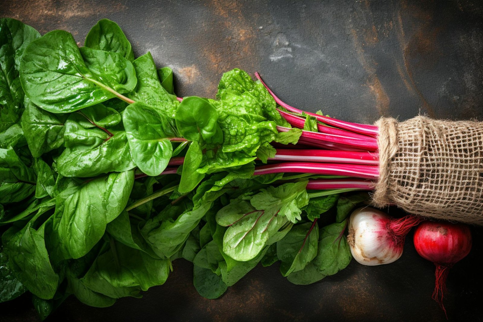 Fresh Harvest_ Swiss Chard, Garlic, and Beet Still Life